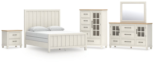 Shaybrock Queen Panel Bed with Mirrored Dresser, Chest and Nightstand