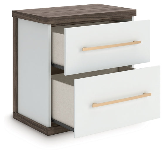 Kendanport Two Drawer Night Stand
