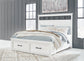 Ashbryn King Panel Storage Bed with Mirrored Dresser, Chest and Nightstand