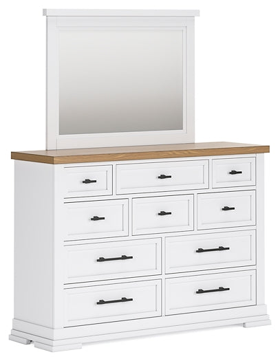 Ashbryn Queen Panel Storage Bed with Mirrored Dresser, Chest and Nightstand