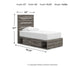 Graystorm Twin Panel Storage Bed with Mirrored Dresser