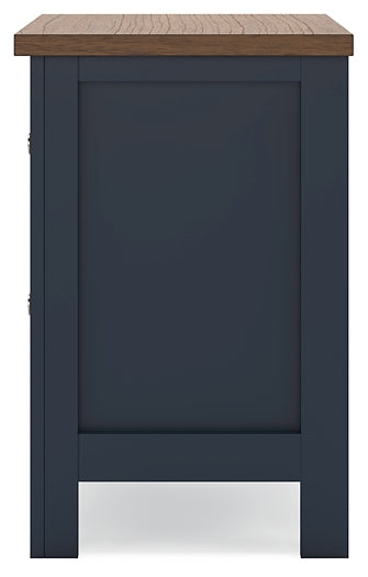 Landocken Twin Panel Headboard with Mirrored Dresser and Nightstand