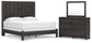 Fraluna King Panel Bed with Mirrored Dresser