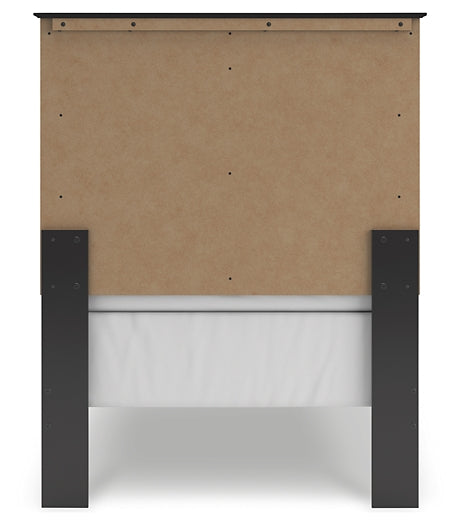 Maribel Twin Panel Bed with Mirrored Dresser