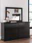 Maribel King Panel Bed with Mirrored Dresser