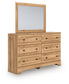 Aleaport Twin Panel Bed with Mirrored Dresser
