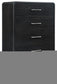 Rowanbeck California King Upholstered Panel Bed, Dresser, Mirror, Chest and Nightstand