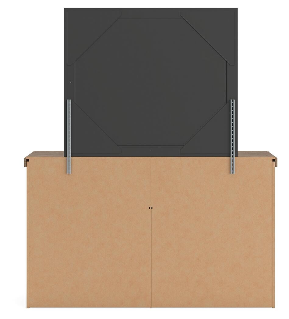 Garistyn Queen Panel Storage Bed, Dresser and Mirror